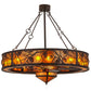 Meyda Lighting Whispering Pines 52" 15-Light Cafe Noir Chandelier With Amber Mica Shade Glass and Fan