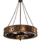 Meyda Lighting Whispering Pines 52" 19-Light Cafe Noir Chandelier With Amber Mica Shade Glass and Fan