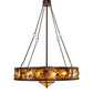 Meyda Lighting Whispering Pines 52" 19-Light Cafe Noir Chandelier With Amber Mica Shade Glass and Fan