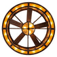 Meyda Lighting Whispering Pines 52" 19-Light Cafe Noir Chandelier With Amber Mica Shade Glass and Fan