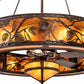 Meyda Lighting Whispering Pines 52" 19-Light Cafe Noir Chandelier With Amber Mica Shade Glass and Fan