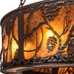 Meyda Lighting Whispering Pines 52" 19-Light Cafe Noir Chandelier With Amber Mica Shade Glass and Fan