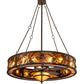 Meyda Lighting Whispering Pines 52" 19-Light Cafe Noir Chandelier With Amber Mica Shade Glass and Fan