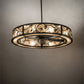 Meyda Lighting Whispering Pines 55" 15-Light Textured Black Chandelier With Silver Mica Shade Glass and Fan