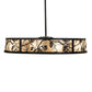 Meyda Lighting Whispering Pines 55" 15-Light Textured Black Chandelier With Silver Mica Shade Glass and Fan