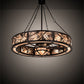 Meyda Lighting Whispering Pines 56" 19-Light Mahogany Bronze Chandelier With Silver Mica Shade Glass and Fan
