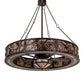 Meyda Lighting Whispering Pines 56" 19-Light Mahogany Bronze Chandelier With Silver Mica Shade Glass and Fan