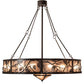 Meyda Lighting Whispering Pines 56" 19-Light Mahogany Bronze Chandelier With Silver Mica Shade Glass and Fan