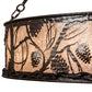 Meyda Lighting Whispering Pines 56" 19-Light Mahogany Bronze Chandelier With Silver Mica Shade Glass and Fan