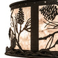 Meyda Lighting Whispering Pines 56" 24-Light Textured Black Chandelier With Silver Mica Shade Glass and Fan