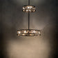 Meyda Lighting Whispering Pines 56" 24-Light Textured Black Chandelier With Silver Mica Shade Glass and Fan