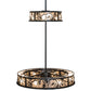 Meyda Lighting Whispering Pines 56" 24-Light Textured Black Chandelier With Silver Mica Shade Glass and Fan