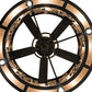 Meyda Lighting Whispering Pines 56" 24-Light Textured Black Chandelier With Silver Mica Shade Glass and Fan