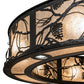 Meyda Lighting Whispering Pines 56" 24-Light Textured Black Chandelier With Silver Mica Shade Glass and Fan