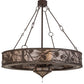 Meyda Lighting Whispering Pines 56" 3-Light Cafe Noir Chandelier With Silver Mica Shade Glass and Fan