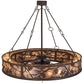 Meyda Lighting Whispering Pines 56" 3-Light Cafe Noir Chandelier With Silver Mica Shade Glass and Fan