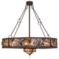 Meyda Lighting Whispering Pines 56" 3-Light Cafe Noir Chandelier With Silver Mica Shade Glass and Fan