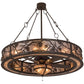Meyda Lighting Whispering Pines 56" 3-Light Cafe Noir Chandelier With Silver Mica Shade Glass and Fan
