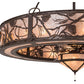 Meyda Lighting Whispering Pines 56" 3-Light Cafe Noir Chandelier With Silver Mica Shade Glass and Fan