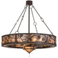 Meyda Lighting Whispering Pines 56" 3-Light Cafe Noir Chandelier With Silver Mica Shade Glass and Fan