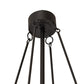 Meyda Lighting Whispering Pines 57" 16-Light Textured Black Chandelier With Black & Amber Mica Shade Glass and Fan