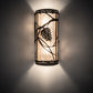 Meyda Lighting Whispering Pines 6" 2-Light Distressed Chestnut Left Wall Sconce With Silver Mica Shade Glass