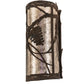 Meyda Lighting Whispering Pines 6" 2-Light Distressed Chestnut Left Wall Sconce With Silver Mica Shade Glass