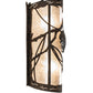 Meyda Lighting Whispering Pines 6" 2-Light Distressed Chestnut Left Wall Sconce With Silver Mica Shade Glass