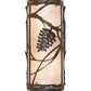 Meyda Lighting Whispering Pines 6" 2-Light Oil Rubbed Bronze Right Wall Sconce With Silver Mica Shade Glass