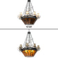 Meyda Lighting Whispering Pines 60" 16-Light Costello Black Antler Chandelier With Amber Mica & Faux Leather Shade