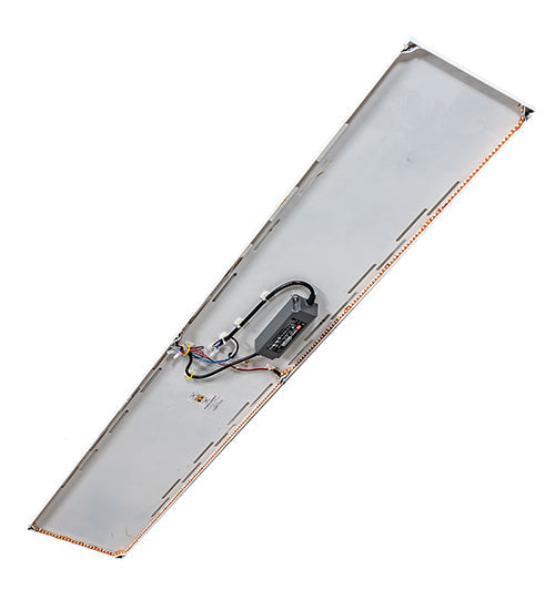 Meyda Lighting Whispering Pines 62" LED Flat Black Island Flush Mount Light With Silver Mica Shade Glass
