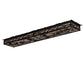 Meyda Lighting Whispering Pines 62" LED Flat Black Island Flush Mount Light With Silver Mica Shade Glass