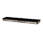 Meyda Lighting Whispering Pines 62" LED Flat Black Island Flush Mount Light With Silver Mica Shade Glass