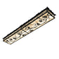 Meyda Lighting Whispering Pines 62" LED Flat Black Island Flush Mount Light With Silver Mica Shade Glass