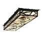Meyda Lighting Whispering Pines 62" LED Flat Black Island Flush Mount Light With Silver Mica Shade Glass