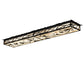 Meyda Lighting Whispering Pines 62" LED Flat Black Island Flush Mount Light With Silver Mica Shade Glass