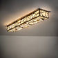 Meyda Lighting Whispering Pines 63" 6-Light Brown Metallic Island Flush Mount Light With Sahara Taupe Idalight Shade