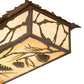 Meyda Lighting Whispering Pines 63" 6-Light Brown Metallic Island Flush Mount Light With Sahara Taupe Idalight Shade