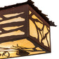 Meyda Lighting Whispering Pines 63" 6-Light Cafe Noir On Rust Island Flush Mount Light With Beige Ripple Shade Glass