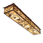 Meyda Lighting Whispering Pines 63" 6-Light Cafe Noir On Rust Island Flush Mount Light With Beige Ripple Shade Glass