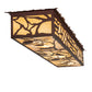 Meyda Lighting Whispering Pines 63" 6-Light Cafe Noir On Rust Island Flush Mount Light With Beige Ripple Shade Glass