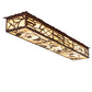 Meyda Lighting Whispering Pines 63" 6-Light Cafe Noir On Rust Island Flush Mount Light With Beige Ripple Shade Glass