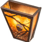 Meyda Lighting Whispering Pines 7" 2-Light Mahogany Bronze Wall Sconce With Amber Mica Shade Glass