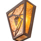 Meyda Lighting Whispering Pines 7" 2-Light Mahogany Bronze Wall Sconce With Amber Mica Shade Glass