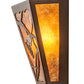 Meyda Lighting Whispering Pines 7" 2-Light Mahogany Bronze Wall Sconce With Amber Mica Shade Glass