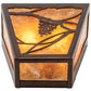 Meyda Lighting Whispering Pines 7" 2-Light Mahogany Bronze Wall Sconce With Amber Mica Shade Glass