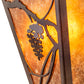 Meyda Lighting Whispering Pines 7" 2-Light Mahogany Bronze Wall Sconce With Amber Mica Shade Glass