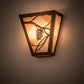 Meyda Lighting Whispering Pines 7" 2-Light Rust Powder Coat Wall Sconce With Beige Art Shade Glass
