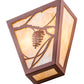 Meyda Lighting Whispering Pines 7" 2-Light Rust Powder Coat Wall Sconce With Beige Art Shade Glass