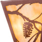 Meyda Lighting Whispering Pines 7" 2-Light Rust Powder Coat Wall Sconce With Beige Art Shade Glass